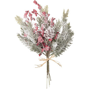 Artificial Christmas Spray With Berries Frosted 13 Inches N274-FC01368348