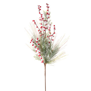 Frosted Pine Spray With Berries 7 X 28 Inches N274-FC01587398