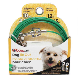 Boss Pet Small Dog Twin Swivel Vinyl Coated Tie Outs 12 ft N274-BP01Q221200099