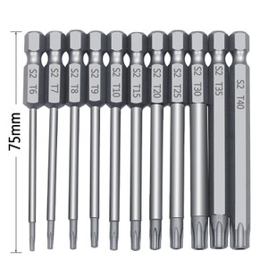 Size: 11 pcs 75 mm - Plum blossom hollow bit set Q119-CJJZGJGJ00248-11 pcs 75 mm