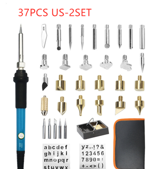 quantity: Q37pcs, Model: US2set - Electric iron set 28 pieces of adjustable temperature brush Q119-CJJZGJGJ00116-Q37pcs-US2set