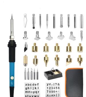 quantity: Q37pcs, Model: EU - Electric iron set 28 pieces of adjustable temperature brush Q119-CJJZGJGJ00116-Q37pcs-EU