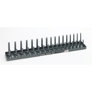 Hansen Global 1/2 Inch Metric 2 Row Regular/Deep Socket Holder Tray - Grey T398-HNE1202