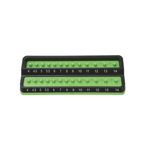 Mechanic's Time Savers 1/4 in. Metric Peg Socket Holder, Green T398-MTSPSH25M-GRN