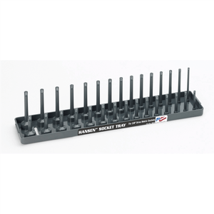 Hansen Global 3/8 Inch Metric 2 Row Regular/Deep Socket Holder Tray - Grey T398-HNE3802