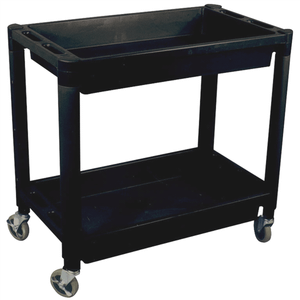 Astro Pneumatic Heavy Duty Plastic 2-Shelf Utility Cart, Black T398-AST8330