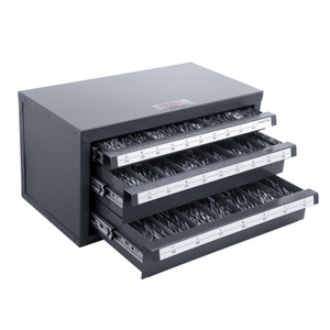 Drill Bit Dispenser Cabinet, Three-Drawer Drill Bit Organizer Cabinet for A to Z, Steel Drill Dispe E415-ZTFPGJXADZSCZ52E8V0