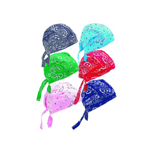 6pc Assorted Paisley Cotton Skull Cap Set Q147-GFSKULL4