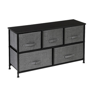 US Mdf 5-Drawer  Dresser 2-layer Storage Rack Household Organizer Furniture Dark gray K484-PHO_0RT8FE81_US