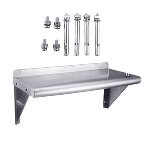 US Stainless Steel Wall Shelf 110 Lbs Load Heavy Duty Wall Mount Shelving For Kitchen Restaurant La K484-PHO_0WMCPSE0_US