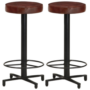 Bar Stools 2 pcs 26" Real Leather A949-321968