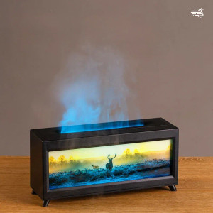 Color: Rust Red, Plug Type: EU - Home Fragrance Diffuser Simulated Fireplace Realistic Flames Aroma F640-12000044448376428