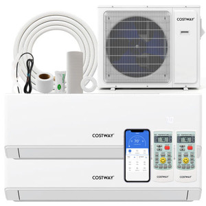 30000 BTU 2 Zone 23 SEER2 Mini Split Air Conditioner Wifi Enabled with Heat Pump-9K + 9K - Color: W D681-UltrEco-30K-06