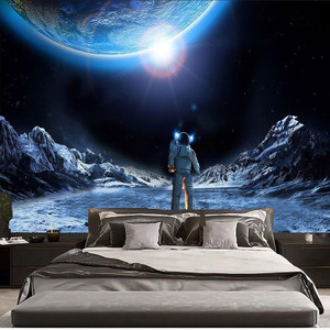 Color: As shown, Size: 95x70CM - Printed Lonely Astronaut Tapestry Multifunctional Tapestry Sitting Q119-CJCL118654101AZ