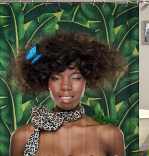 Size: 180x200, Style: yl0598# - African girl digital print shower curtain Q119-CJJJJFCL00006-180x200-yl0598