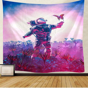 Color: As shown, Size: 130x150CM - Printed Astronaut Multifunctional Tapestry Sitting Blanket Wall  Q119-CJCL118618002BY