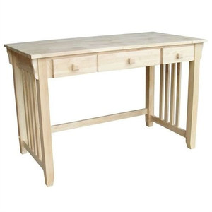 Unfinished Wood Computer Desk with Pull-Out Keyboard Tray and Drawer Q280-UNMCD1981571
