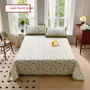 Pattern: Light Green, Size Specification: 245cmX270cm Three Piece Set - Cotton Floral Quilt Cover P Q119-CJYD199023949WD