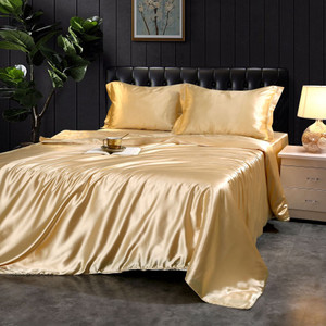 Color: Camel, Size Specification: 1.2m - Four-piece Silky Sleep Bare Silk Quilt Cover Q119-CJCS237770505EV