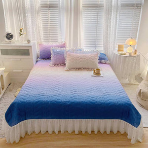 Pattern: Romantic Purple, Size Specification: 210x245cm Sheet Bed Cover - Cotton Lace Embroidery Qu Q119-CJYD199480322VE