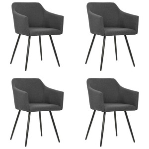  Dining Chairs 4 pcs Dark Gray Fabric A949-3065672