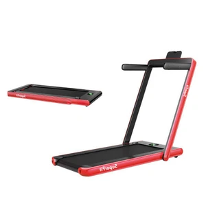 2.25HP 2 in 1 Folding Treadmill with APP Speaker Remote Control-Red - Color: Red D681-SP37914US-RE