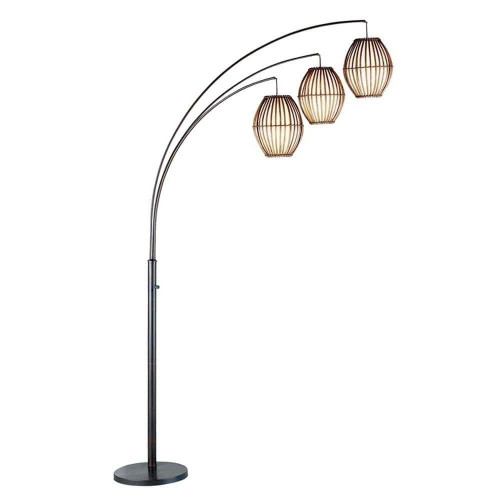 Modern Mid-Century Bohemian 82-inch Arch Floor Lamp with 3 Barrel Lights Q280-MBSCAFL152694783