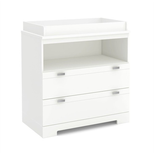 Modern Nursery 2 Drawer Storage Baby Changing Table in White Q280-BCTW1982