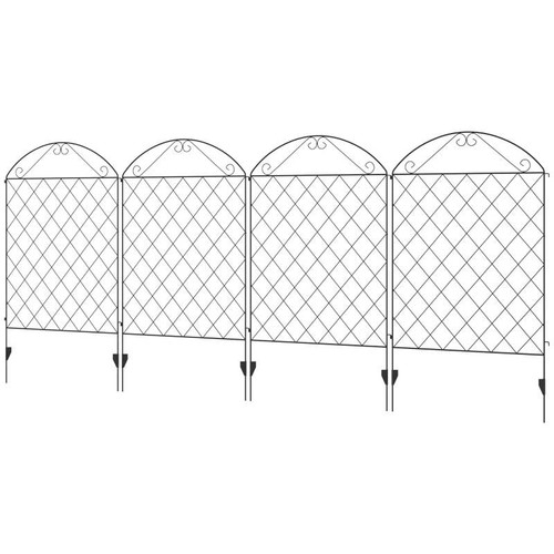 4 Pack Steel Foldable Fence Arch Trellis Panel Animal Barrier Q280-ERTYG421356