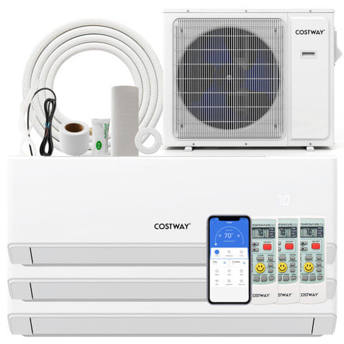 36000 BTU 3 Zone 23 SEER2 Mini Split Air Conditioner Wifi Enabled with Heat Pump-9K + 9K + 12K - Co D681-UltrEco-36K-31