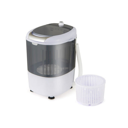 Portable Mini Washing Machine Semi-Automatic Washer and Spinner Combo with Single Tub-Gray B593-FP10768US