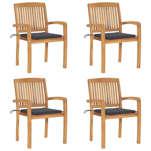  Garden Chair Set of 4 Natural wood Solid teak wood Medium A949-3073210