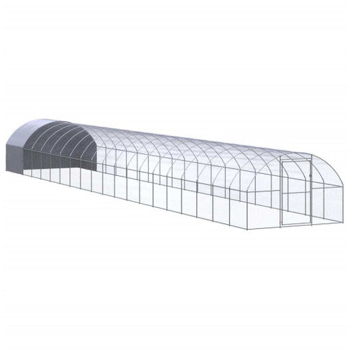 Chicken Coop Silver, Silver Grey Galvanized Steel, Polyethylene A949-3095479