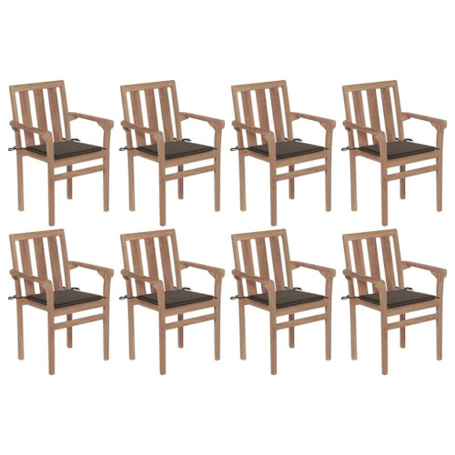 Patio Chair Set of 8 Warm wood A949-3073441