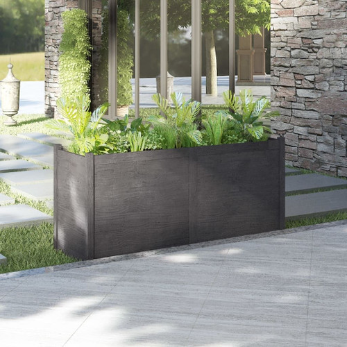 Garden Planter Grey Solid pinewood Large Durable Garden Planter A949-810756