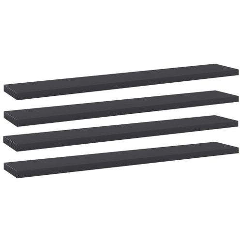 Shelf Set of 4 Grey Engineered wood 23.6 in x 3.9 in x 0.6 in A949-805206