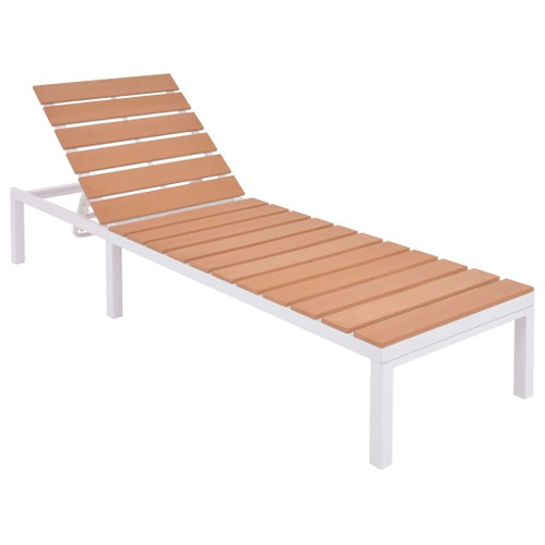Sunlounger White and brown Aluminum and WPC Standard A949-42868