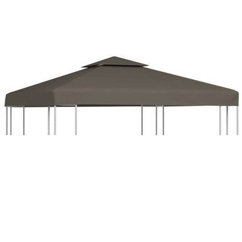 Gazebo Top Cover Taupe Polyester with PVC coating 9.8 x 9.8 ft A949-44756