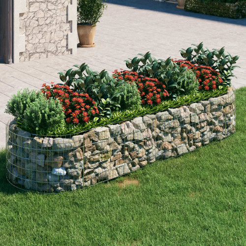Gabion Raised Bed Silver Galvanized Iron Large Durable A949-152041