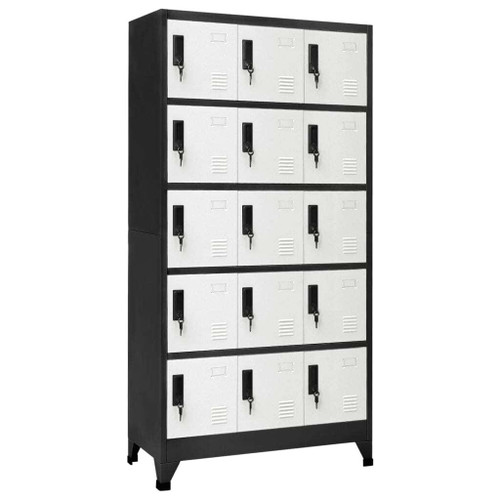Locker Cabinet Anthracite and White Steel Large A949-339824