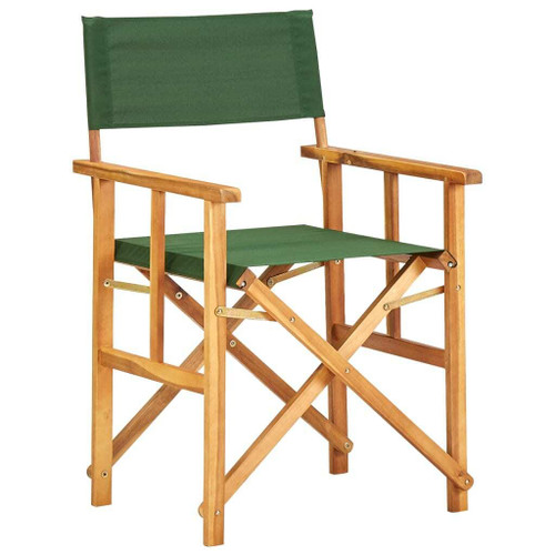 Chair Natural wood and green Solid acacia wood and polyester A949-45953