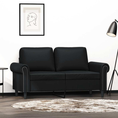 2-seater Sofa Black Faux leather, Metal, Foam 2-seater Durable A949-359499
