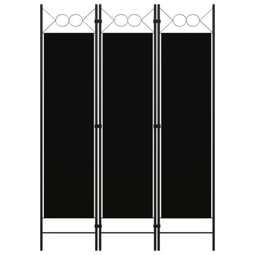 3-Panel Room Divider Black 47.2"x70.9" A949-320702