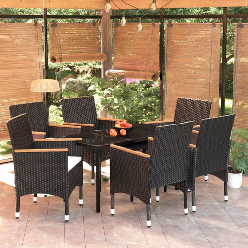 Garden Dining Set Black A949-3099332
