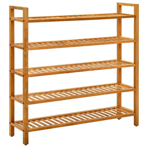 Shoe Rack Natural Oak Solid Oak Wood Standard Shoe Rack A949-331751