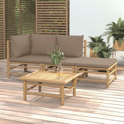 Garden Lounge Set Taupe Bamboo Medium Modular Garden Lounge Set A949-3155112