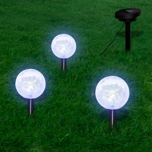 Garden Light Set of 3 Cool White Plastic Small Solar A949-40870
