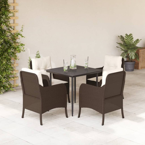 Garden Dining Set Brown, Black, Cream White A949-3211935