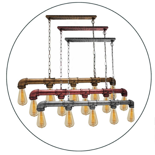 Industrial Farmhouse Pendant Light 5 light Ceiling Steampunk Metal Pipe Pendant Lamp~1340 T575-S0671387224