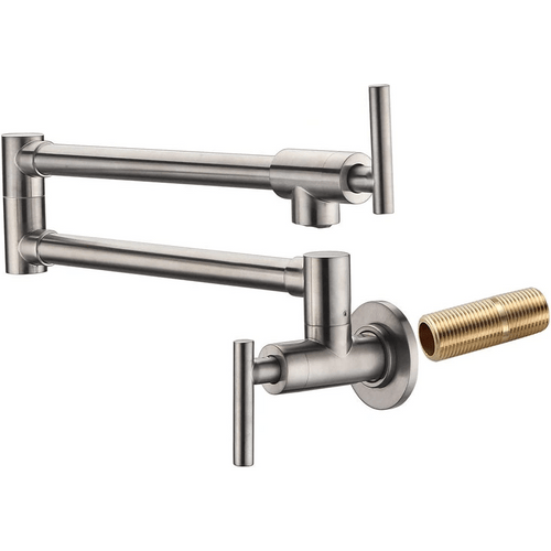 Pot Filler Faucet Wall Mount,Brushed Nickel Finish and Dual Swing Joints Design T575-S0671285313